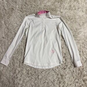 Child’s Large White Essex Classics Long Sleeve Horseback Riding Show Shirt
